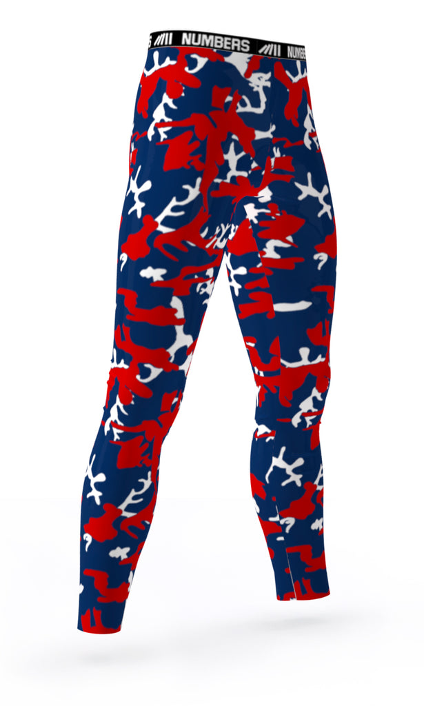 WASHINGTON WIZARDS COLORS ATHLETIC COMPRESSION TIGHTS FOR SPORTS TEAMS UNIFORMS; RED, BLUE, WHITE